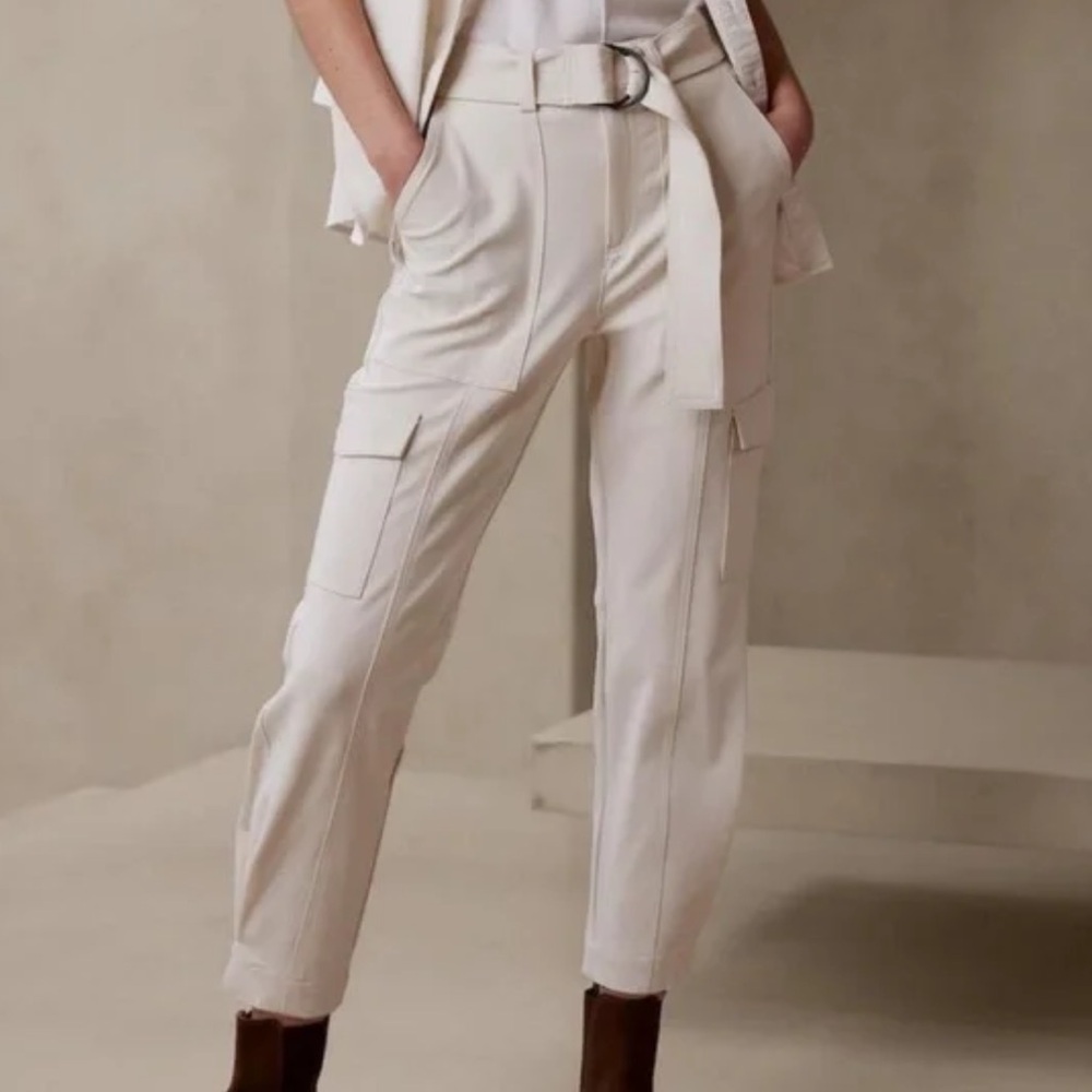 Banana Republic Ivory Cargo Utility Pants